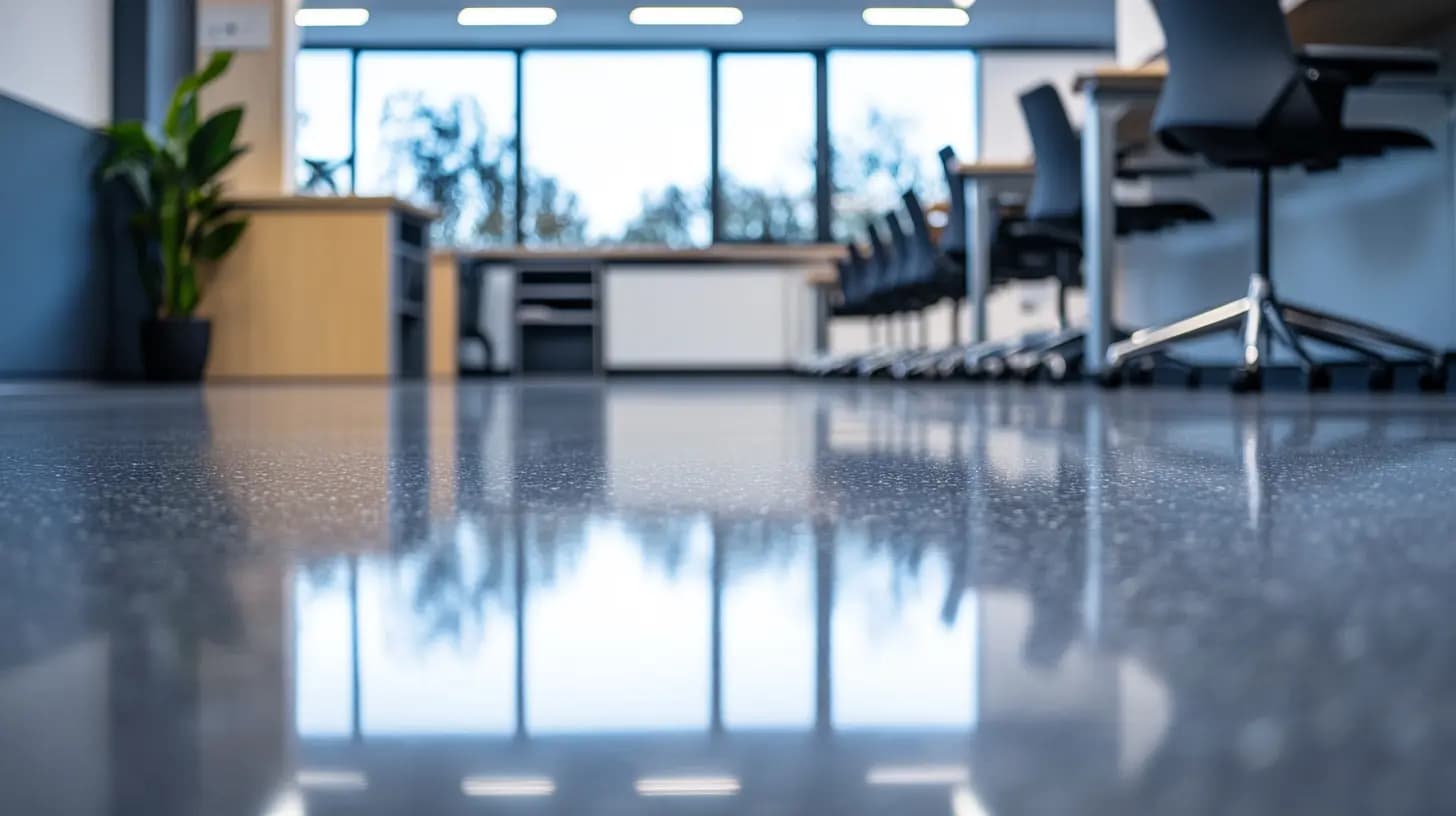 Kiiltävä vahattu muovilattia